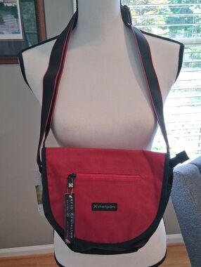 NWT Sherpani Hot Pink & Black Anti Theft Messenger Crossbody / Shoulder Bag